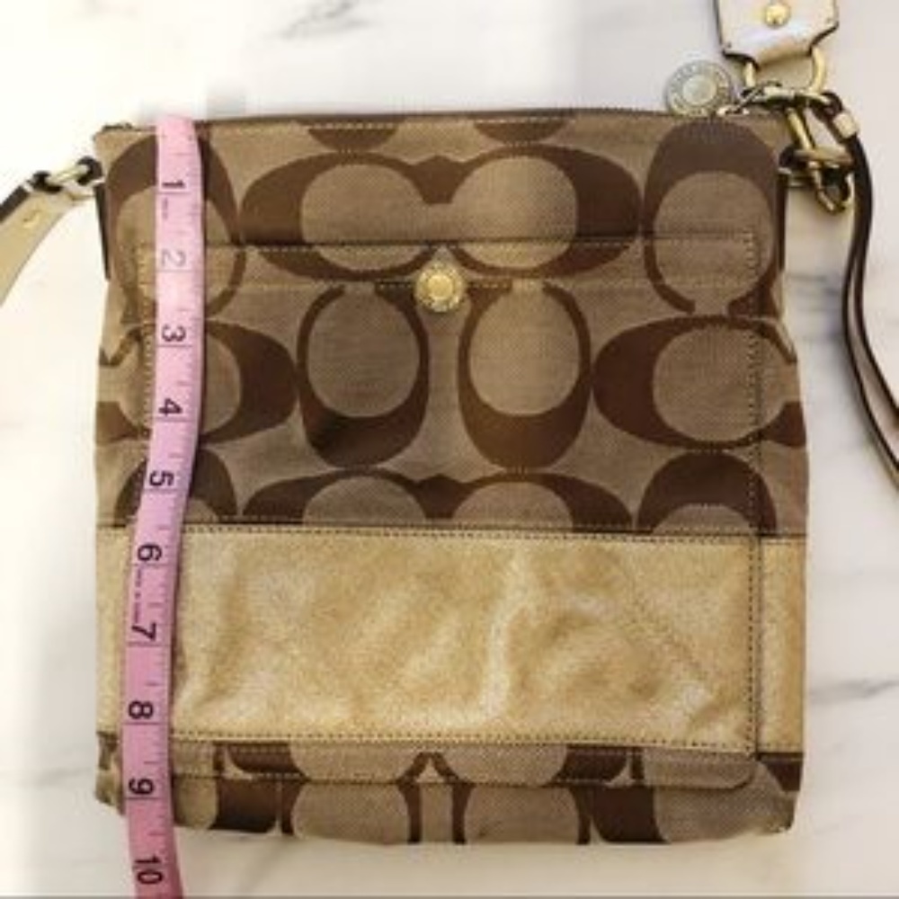 Coach Signature Zip File Crossbody Purse Handbag - Picture 5 of 8